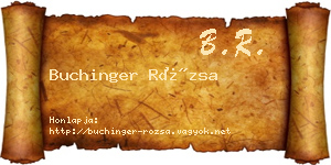 Buchinger Rózsa névjegykártya